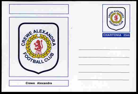 Chartonia (Fantasy) Football Club Badges - Crewe Alexandra postal stationery card unused and fine