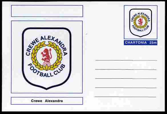 Chartonia (Fantasy) Football Club Badges - Crewe Alexandra postal stationery card unused and fine