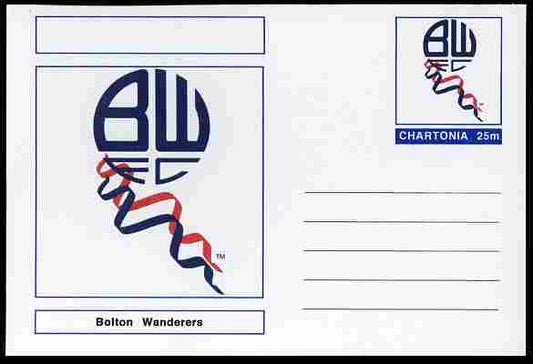 Chartonia (Fantasy) Football Club Badges - Bolton Wanderers postal stationery card unused and fine