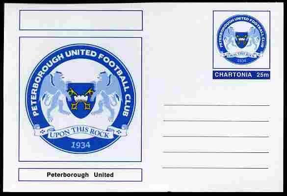 Chartonia (Fantasy) Football Club Badges - Peterborough United postal stationery card unused and fine