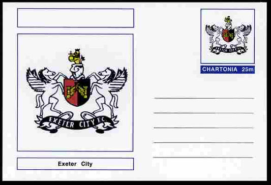 Chartonia (Fantasy) Football Club Badges - Exeter City postal stationery card unused and fine