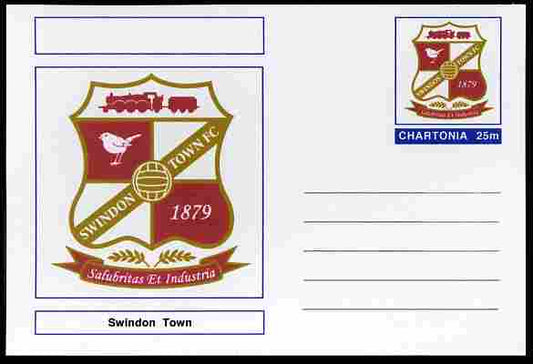 Chartonia (Fantasy) Football Club Badges - Swindon Town postal stationery card unused and fine