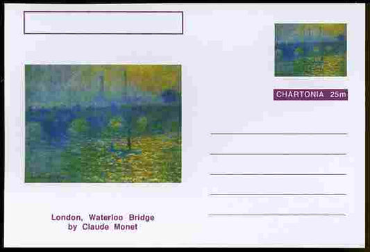 Chartonia (Fantasy) Famous Paintings - London, Waterloo Bridge by Claude Monet postal stationery card unused and fine