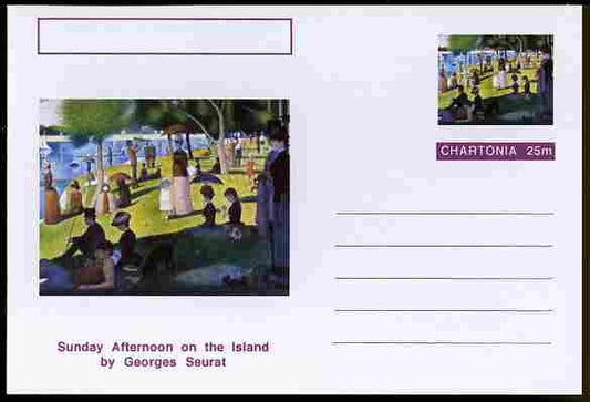 Chartonia (Fantasy) Famous Paintings - Sunday Afternoon on the Island of La Grande Jatte by Georges Seurat postal stationery card unused and fine