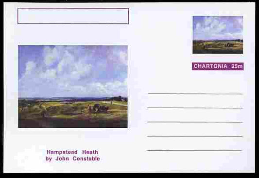 Chartonia (Fantasy) Famous Paintings - Hampstead Heath by John Constable postal stationery card unused and fine