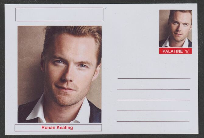 Palatine (Fantasy) Personalities - Ronan Keating postal stationery card unused and fine