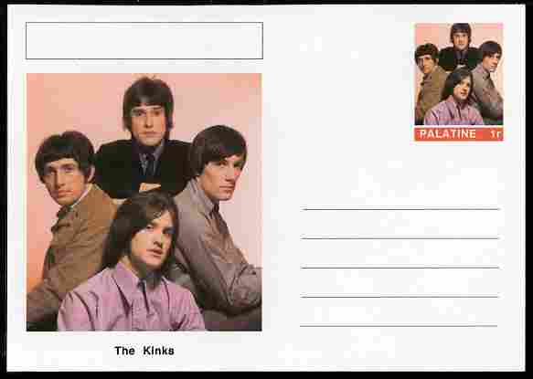 Palatine (Fantasy) Personalities - The Kinks postal stationery card unused and fine