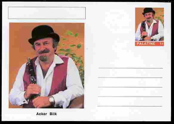 Palatine (Fantasy) Personalities - Acker Bilk postal stationery card unused and fine