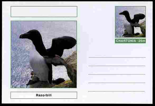 Chartonia (Fantasy) Birds - Razorbill postal stationery card unused and fine