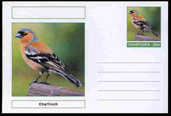 Chartonia (Fantasy) Birds - Chaffinch postal stationery card unused and fine