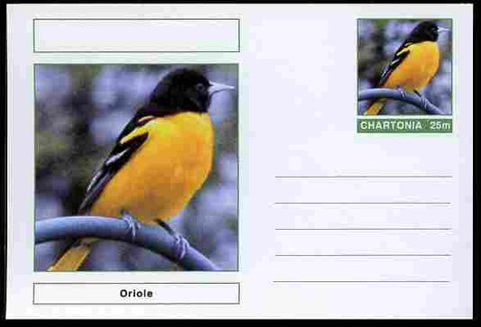 Chartonia (Fantasy) Birds - Oriole postal stationery card unused and fine