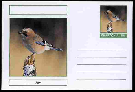 Chartonia (Fantasy) Birds - Jay postal stationery card unused and fine