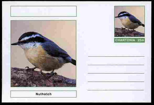 Chartonia (Fantasy) Birds - Nuthatch postal stationery card unused and fine