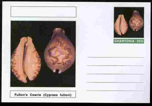 Chartonia (Fantasy) Shells - Fulton's Cowrie (Cypraea fultoni) postal stationery card unused and fine