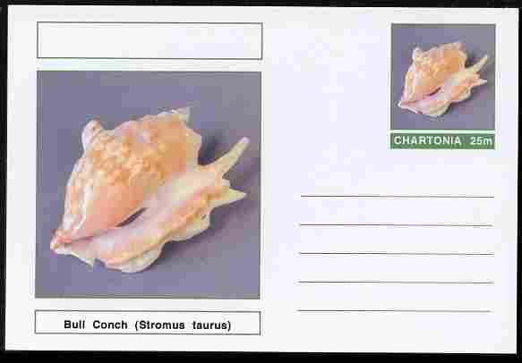 Chartonia (Fantasy) Shells - Bull Conch (Strombus taurus) postal stationery card unused and fine