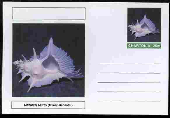 Chartonia (Fantasy) Shells - Alabaster Murex (Murex alabaster) postal stationery card unused and fine