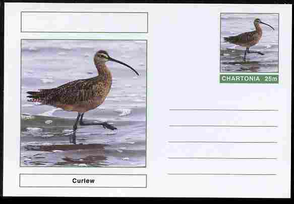 Chartonia (Fantasy) Birds - Curlew postal stationery card unused and fine