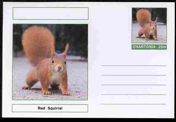 Chartonia (Fantasy) Animals - Red Squirrel postal stationery card unused and fine