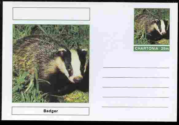 Chartonia (Fantasy) Animals - Badger postal stationery card unused and fine