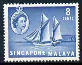 Singapore 1955-59 Palari Schooner 8c unmounted mint, SG 43