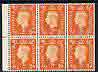 GB Great Britain 1937-47 KG6 2d orange booklet pane of 6 with inv wmk unmounted mint with reasonable perfs SG QB29a cat £325