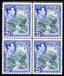 Jamaica 1938-52 KG6 Bridge over Wag Water River 2.5d block of 4 unmounted mint, SG 125 