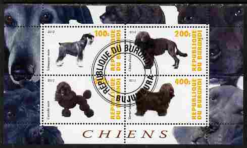 Burundi 2010 Dogs #6 perf sheetlet containing 4 values fine cto used
