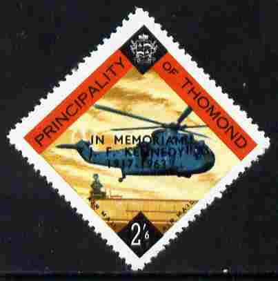 Thomond 1963 Helicopter 2s6d (Diamond shaped) with 'In Memorium - J F Kennedy' overprint unmounted mint*