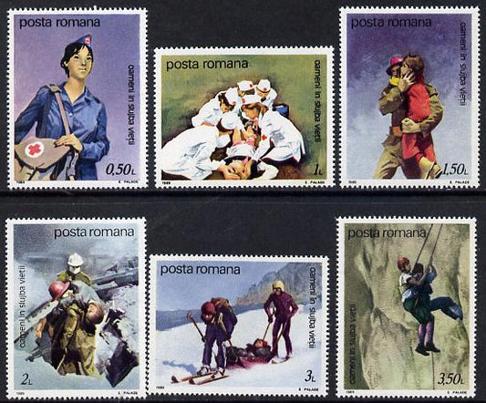 Rumania 1989 Life-Saving Services set of 8 unmounted mint, Mi 4530-37