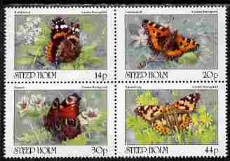 Steep Holm 1981 Butterflies perf set of 4 unmounted mint Rosen SP5-8 (16,000 sets produced)