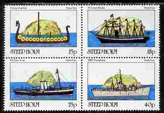 Steep Holm 1982 Ships perf set of 4 unmounted mint Rosen SP13-16 (8,000 sets produced)