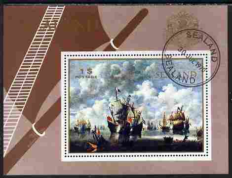 Sealand 1970 Paintings of ships $1 perf m/sheet fine cto used