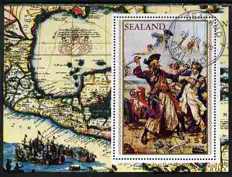 Sealand 1970 Admirals & Pirates $1 perf m/sheet fine cto used