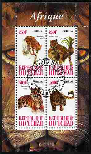 Chad 2010 African Fauna #3 perf sheetlet containing 4 values fine cto used