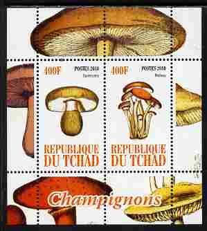 Chad 2010 Mushrooms #2 perf sheetlet containing 2 values unmounted mint