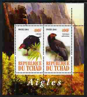 Chad 2010 Birds of Prey #1 perf sheetlet containing 2 values unmounted mint