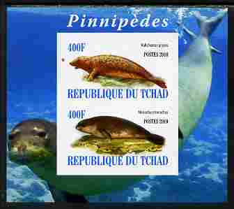 Chad 2010 Seals #1 imperf sheetlet containing 2 values unmounted mint