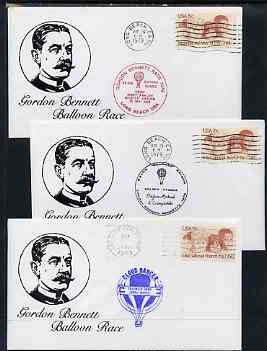 United States 1979 Gordon Bennett Balloon Race complete set of 17 covers each with different cachets.