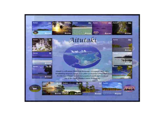 Cook Islands - Aitutaki 2011 Tourism perf sheetlet containing 15 values unmounted mint 