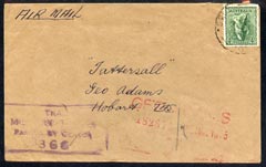 Australia 1945 Military censor cover, 4d cancelled FPO 0135