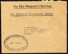 Bahamas 1976 On Bahamas Government Service cover cancelled Green Turtle Cay