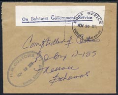 Bahamas 1976 On Bahamas Government Service label on OHMS cover cancelled Bimini
