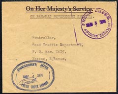 Bahamas 1976 On Bahamas Government Service cover (with OHMS crossed out) cancelled Fresh Creek