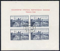 Czechoslovakia 1950 Philatelic Exhibition imperf m/sheet fine used MS 608a