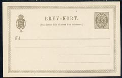 Denmark 1888 3ore postal stationery card unused and very fine