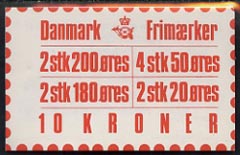 Denmark 1982 Numerals & Margrethe 10kr booklet complete & fine SG SB 100