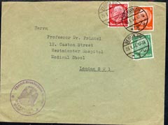 Germany 1934 Hindenburg tri-colour cover to London