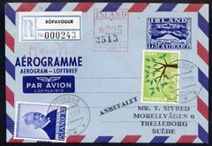 Aerogramme - Iceland 1960€™s 175aur aerogramme registered used