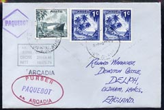 Nauru used in Sydney (New South Wales) 1968 Paquebot cover to England carried on SS Arcadia with various paquebot and ships cachets