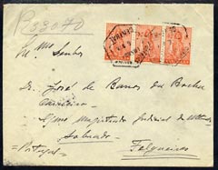 Portugal -Angola 1938 Registered commercial cover to Felgueiras